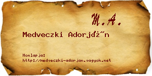 Medveczki Adorján névjegykártya